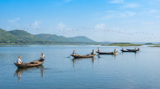Chilika Lake traditional wooden boats
