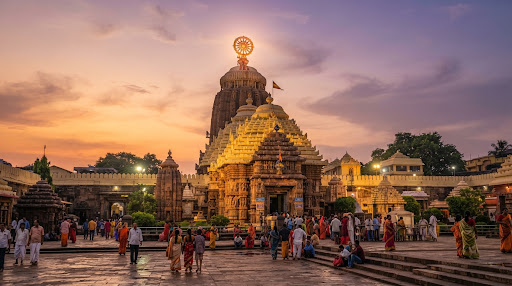 Shree Jagannath Temple in Puri at sunset